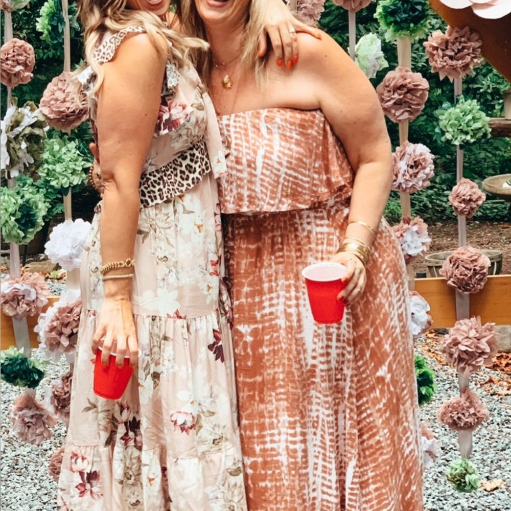 🕶️Anthropologie Kachel Sedona Sunrise Silk Midi Dress Sz 10 floral animal print - Picture 7 of 7